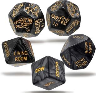 ألعاب زوجية رومانسية - 5 قطع نرد لتقوية العلاقات مع حقيبة تخزين